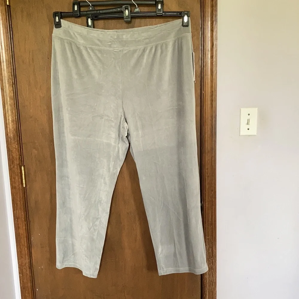 2 pairs Sportelle gray velour velvet soft comfy pull on pant 2X - Picture 8 of 15